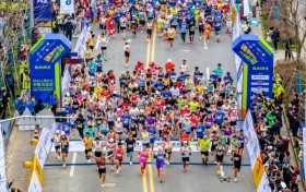 2026上海长江半程马拉松火热开跑—4900名跑者齐聚崇明 在江风林海间共赴春日之约